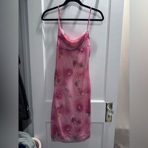 Hourglass Y2K Pink Floral Mini Dress